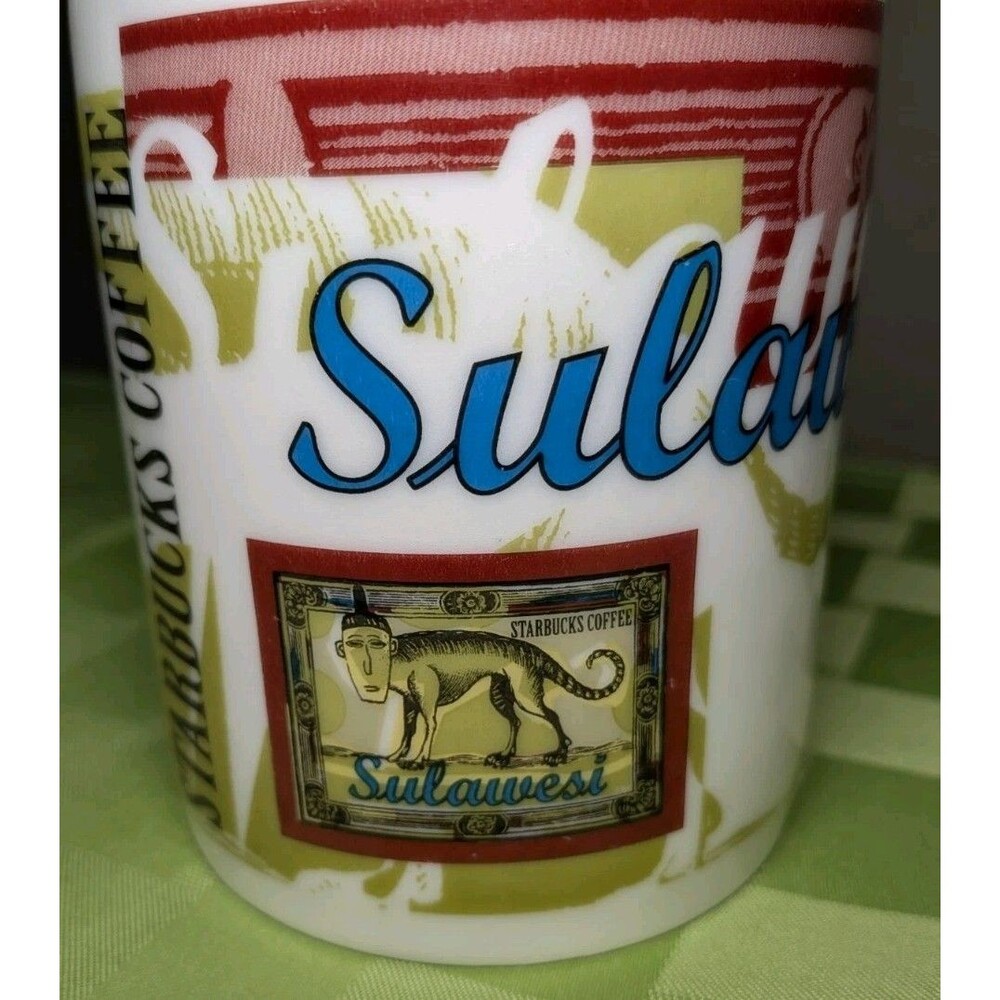 Starbucks Coffee Sulawesi Indonesia Tribal Stamp Large Mug Tiki Monkey Rare - Picture 8 of 8